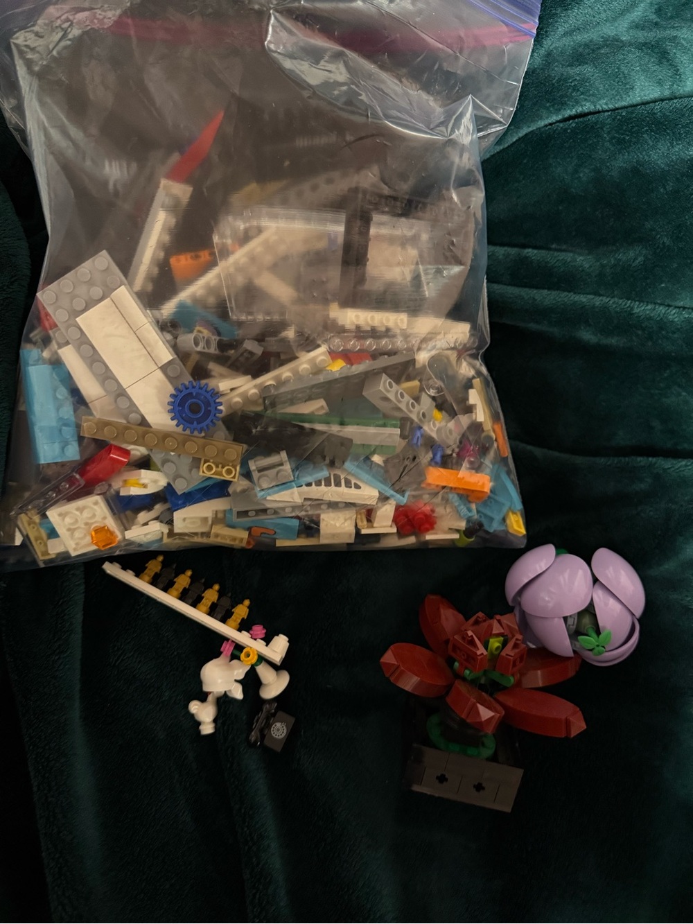 Lego Mixed Building Bricks in Black, Gray, Green, Yellow, Red, Blue, White